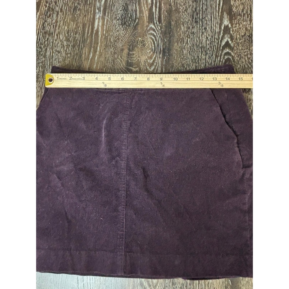 Banana Republic Mini Skirt Purple Corduroy Zipper Cotton Blend Size 4 189 - Picture 5 of 6